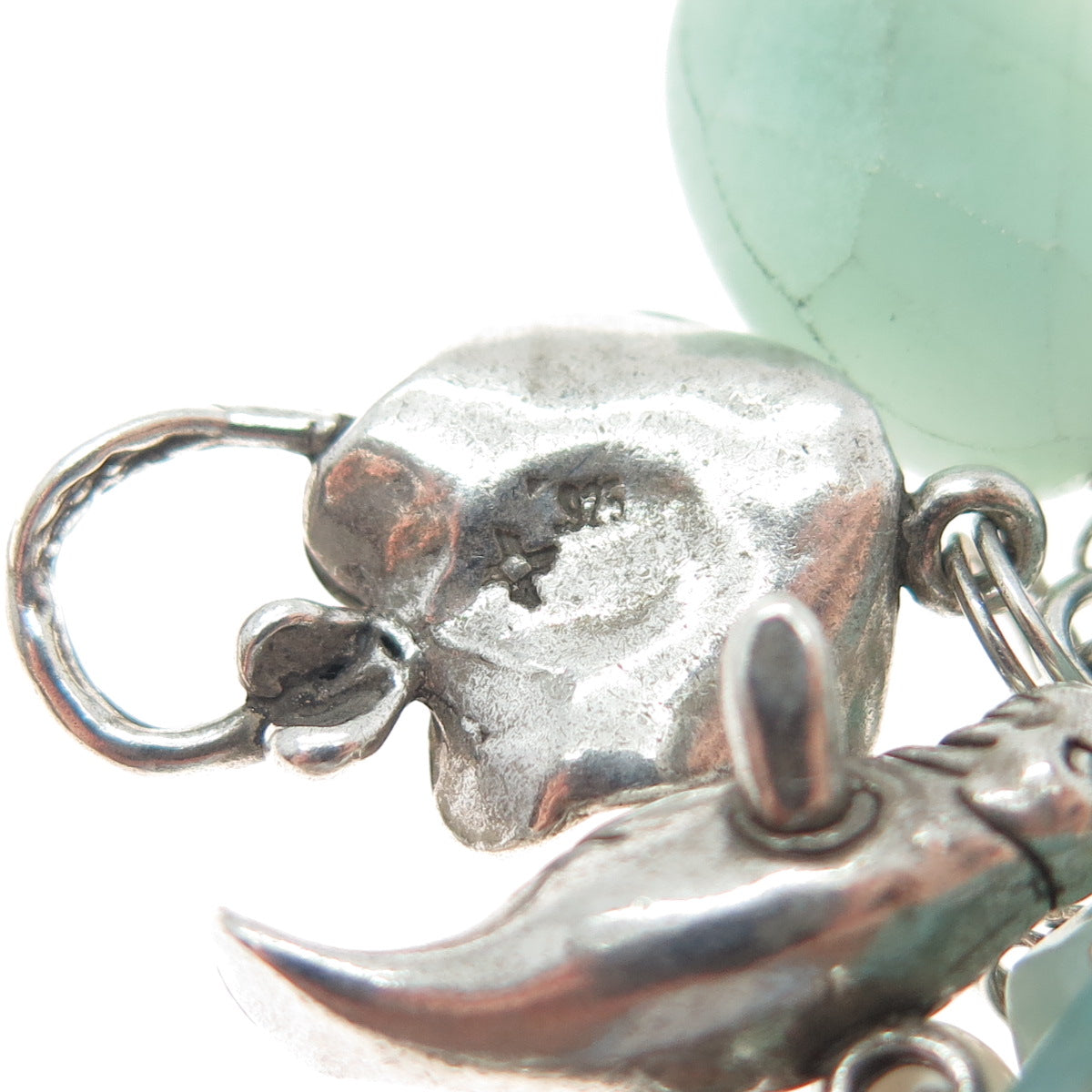 SAJEN & SUNWEST Sterling Silver Vintage Real Multi-Gem Sea Life Bracelet 7.25"