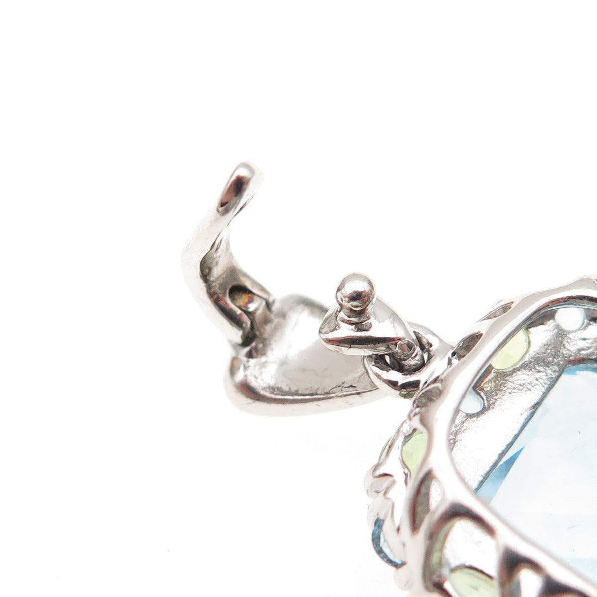 JACKSON HOLE 925 Sterling Silver Real Blue Topaz & Peridot Charm Pendant