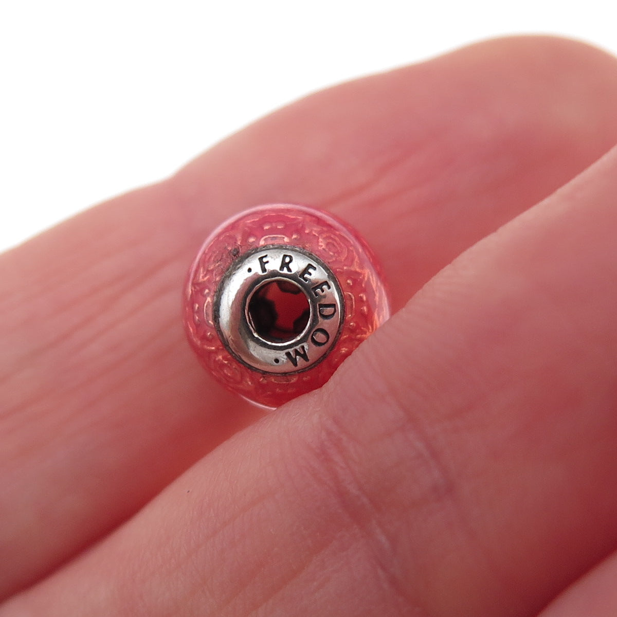 Pandora 925 Sterling Silver Enamel Essence Freedom Slide Bead Charm