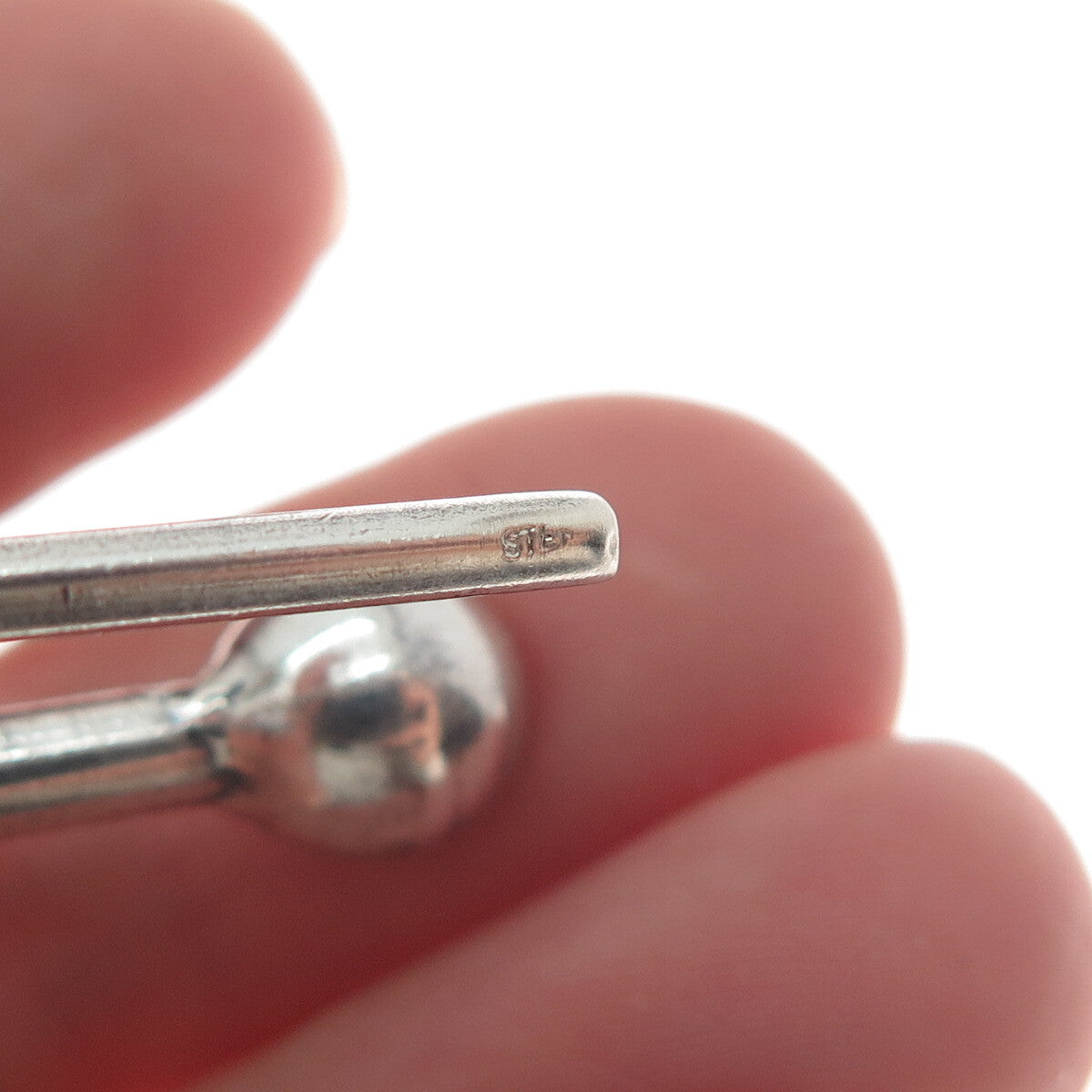 925 Sterling Silver Vintage Trombone Music Instrument Oxidized Pin Brooch