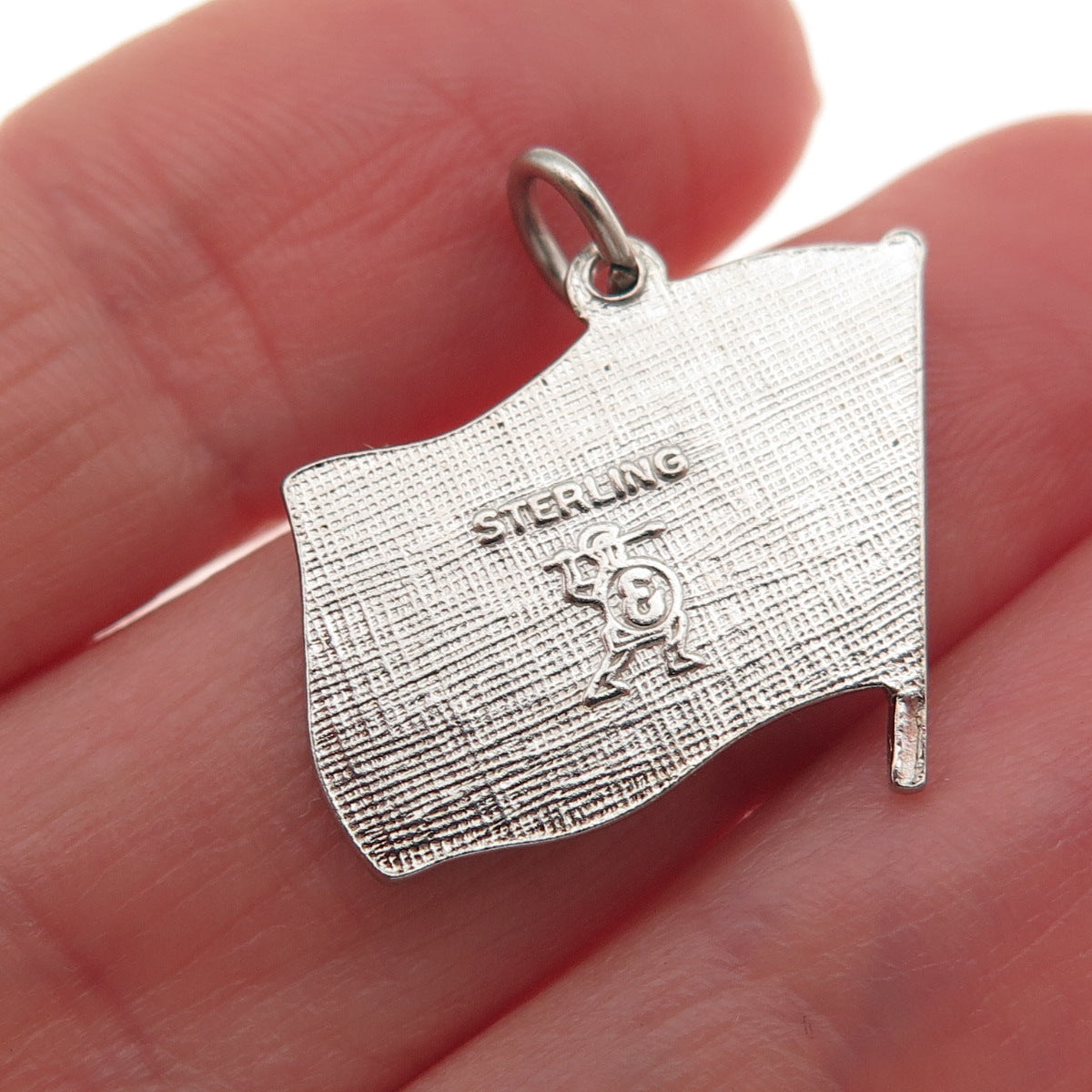 Elco 925 Sterling Silver Vintage Enamel New York State Flag Mini Charm Pendant