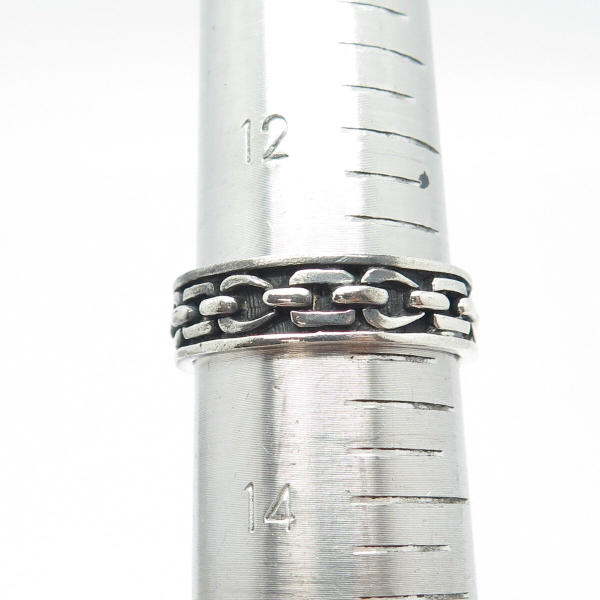 925 Sterling Silver Vintage Chain Band Ring Size 13.25