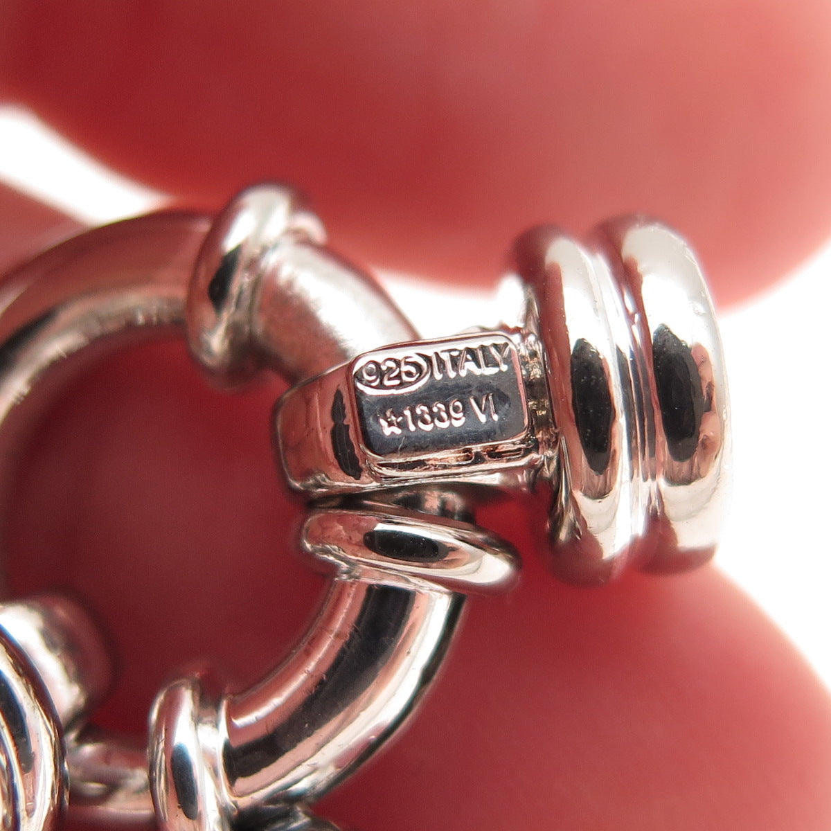 925 Sterling Silver Vintage Italy Bracelet / Necklace Spring Ring Lock Clasp