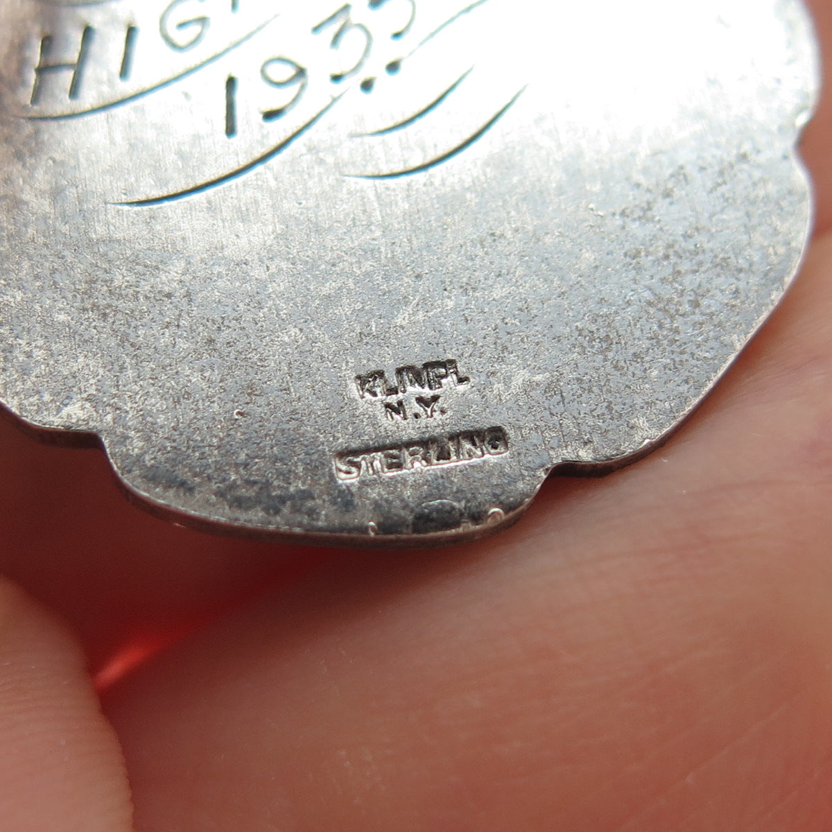 925 Sterling Silver Antique 1935 Edgewater Public Schools Athletic Meet Pendant