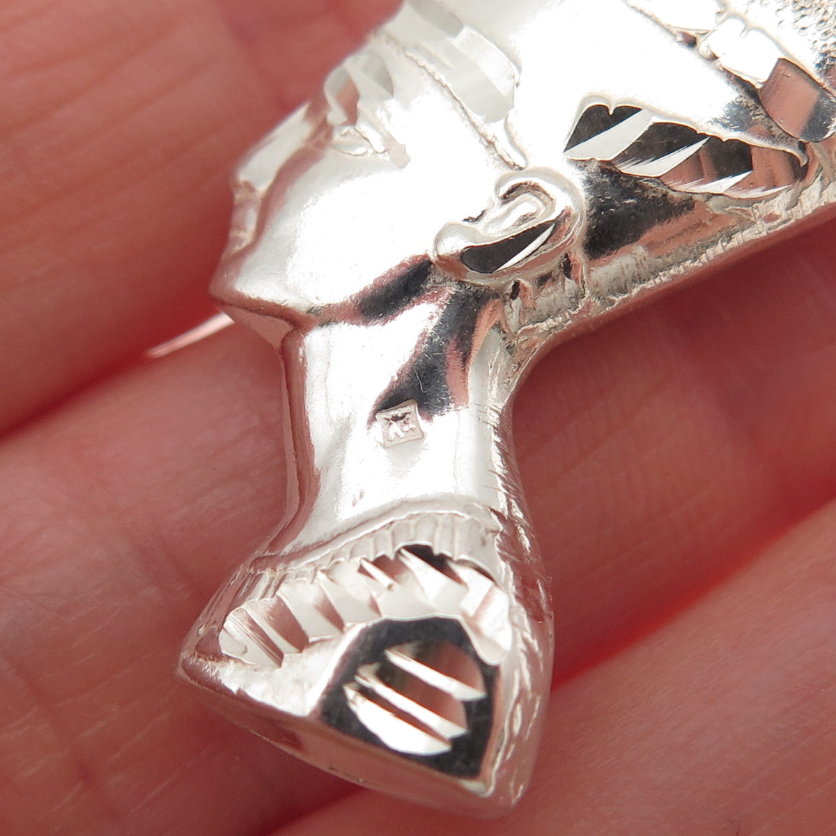 800 Silver Vintage Egyptian Nefertiti Charm Pendant