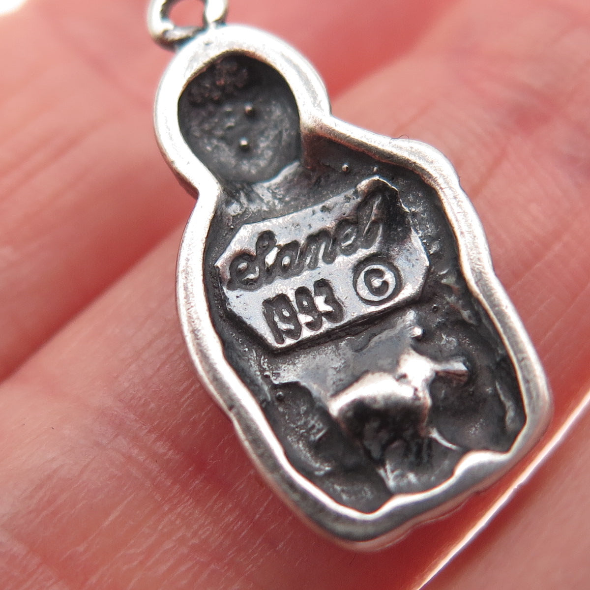 Betty Thomas Sanel Navajo Old Pawn Sterling Silver Vintage 1993 Kachina Pendant