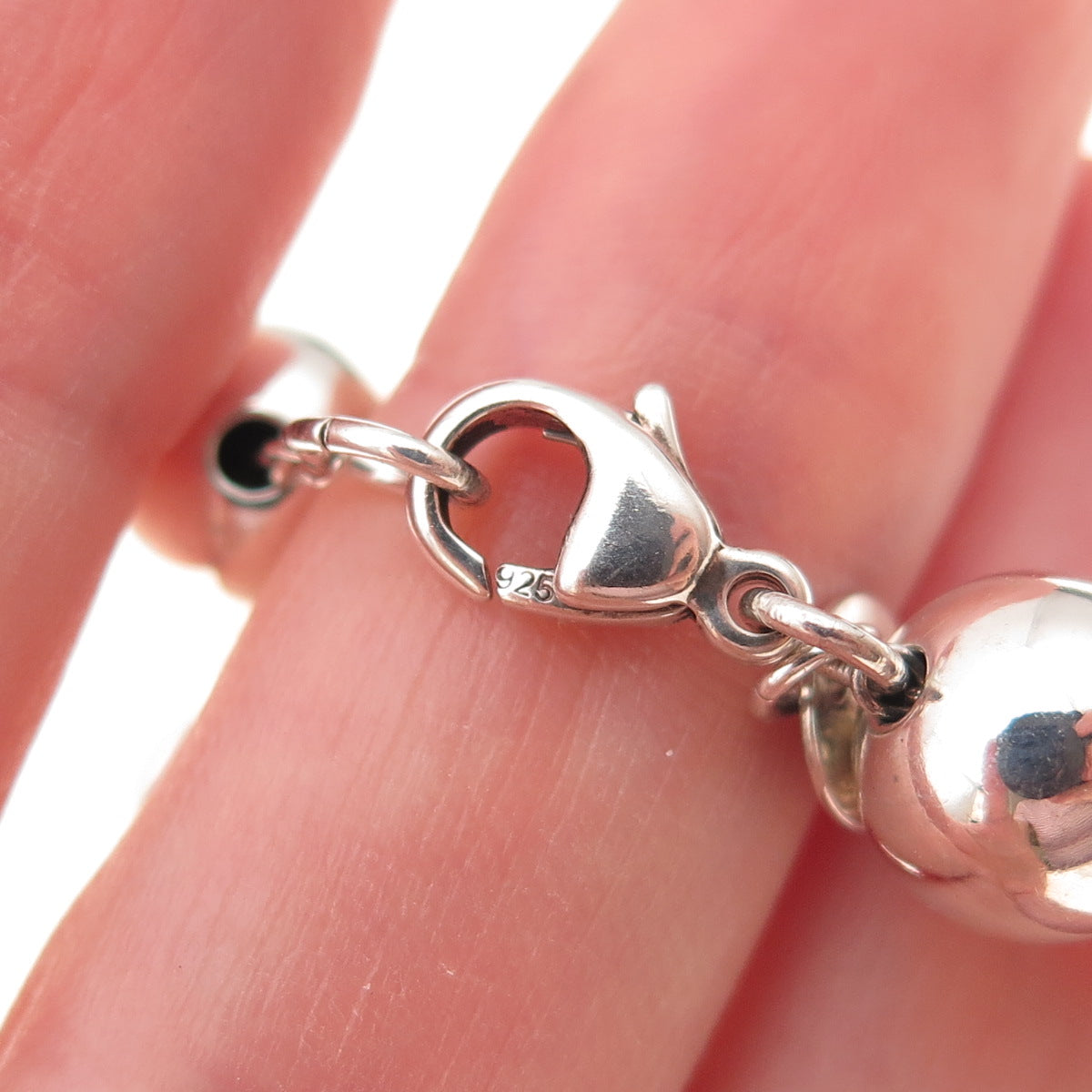 Tiffany & Co. 925 Sterling Silver Vintage HardWear Ball Beaded Bracelet 6.5"