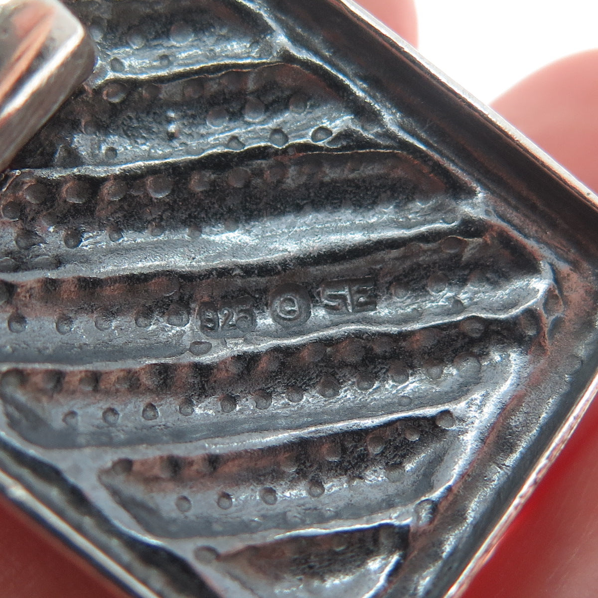 SIDNEY EVAN 925 Sterling Silver Vintage Modernist Ribbed Oxidized Pendant