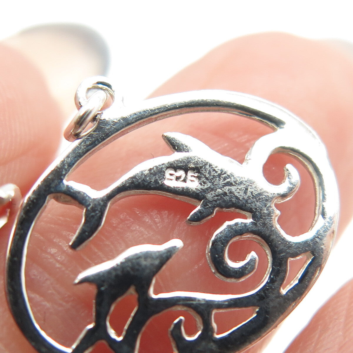925 Sterling Silver Friendly Dolphin Dangling Earrings