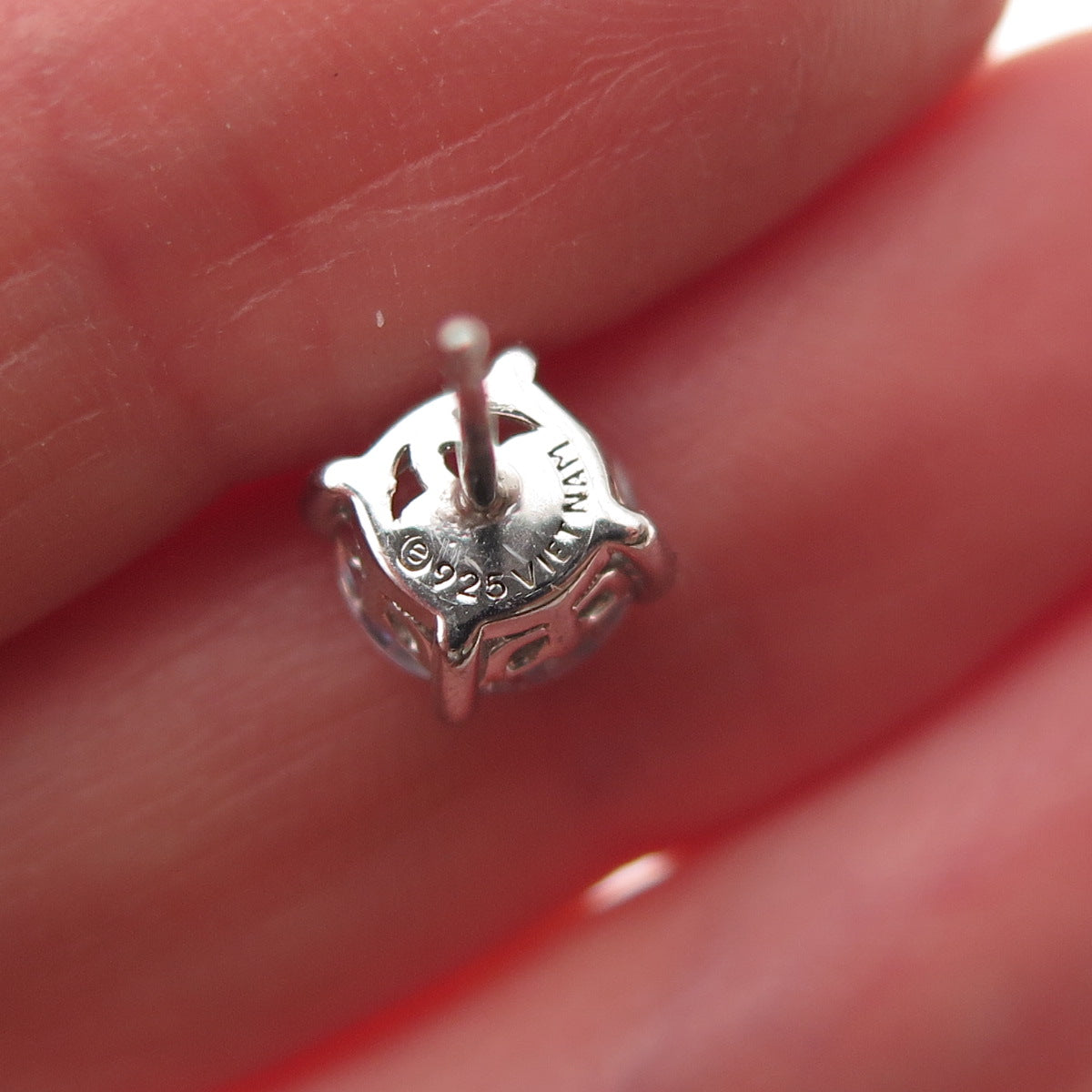 925 Sterling Silver Round-Cut C Z Stud Earrings