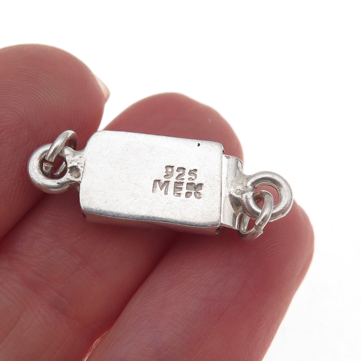 925 Sterling Silver Vintage Mexico Bracelet / Necklace Box Lock Clasp