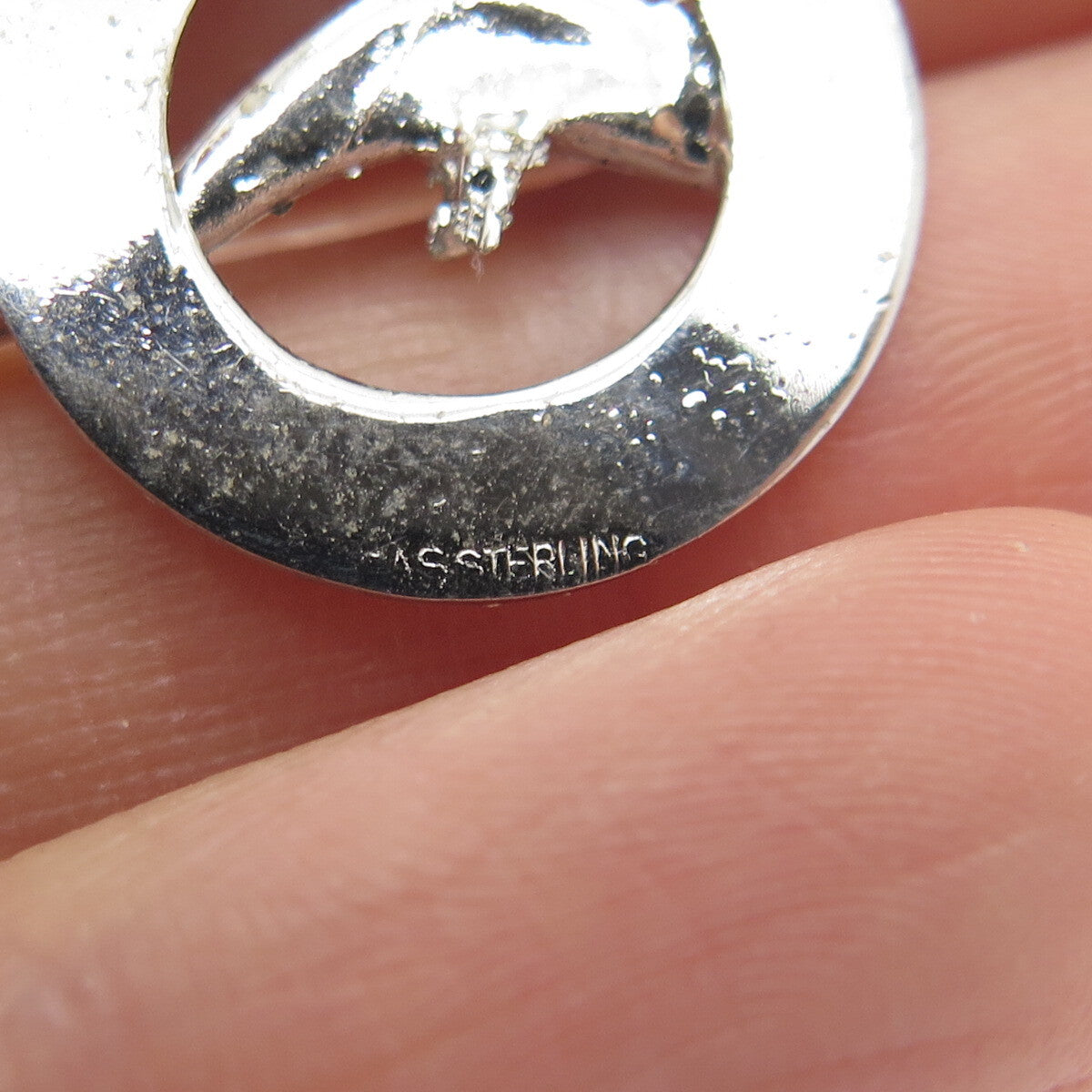 925 Sterling Silver Vintage "Florida" Dolphin Pendant