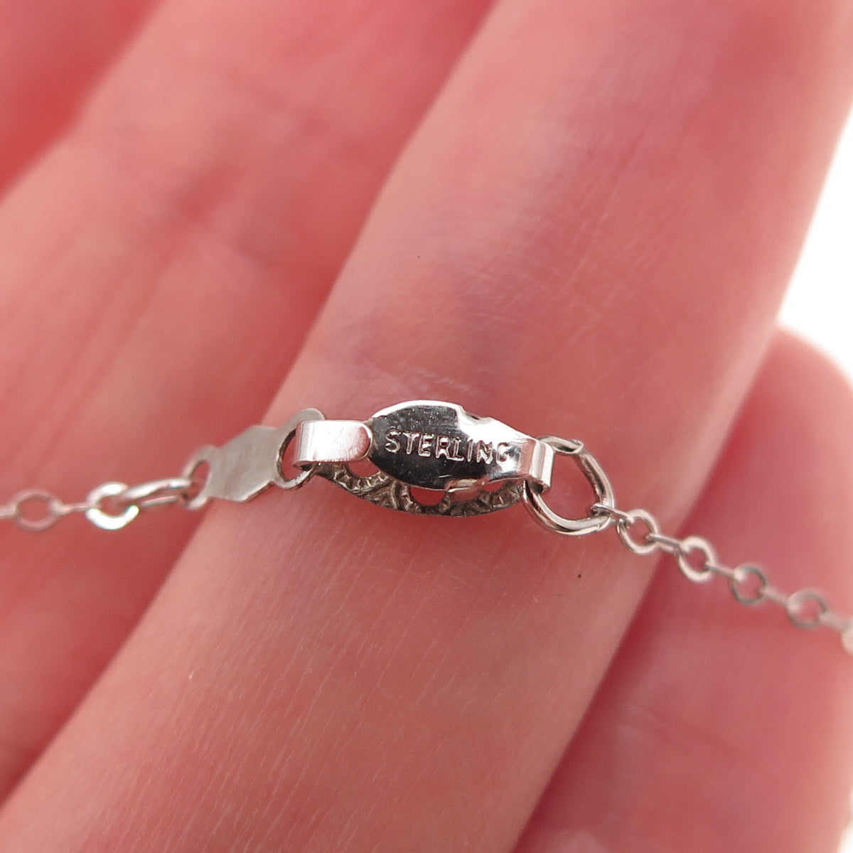 925 Sterling Silver Vintage Aquarius Zodiac Sign Cable Chain Necklace 18"