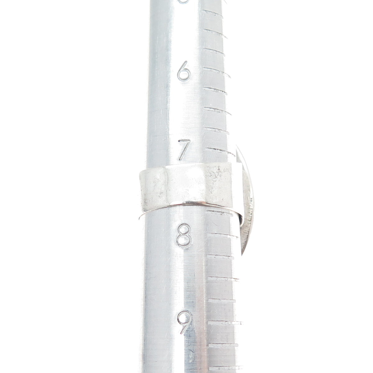 950 Silver Vintage Real Cabochon Dyed Howlite Turquoise Ring Size 7.75