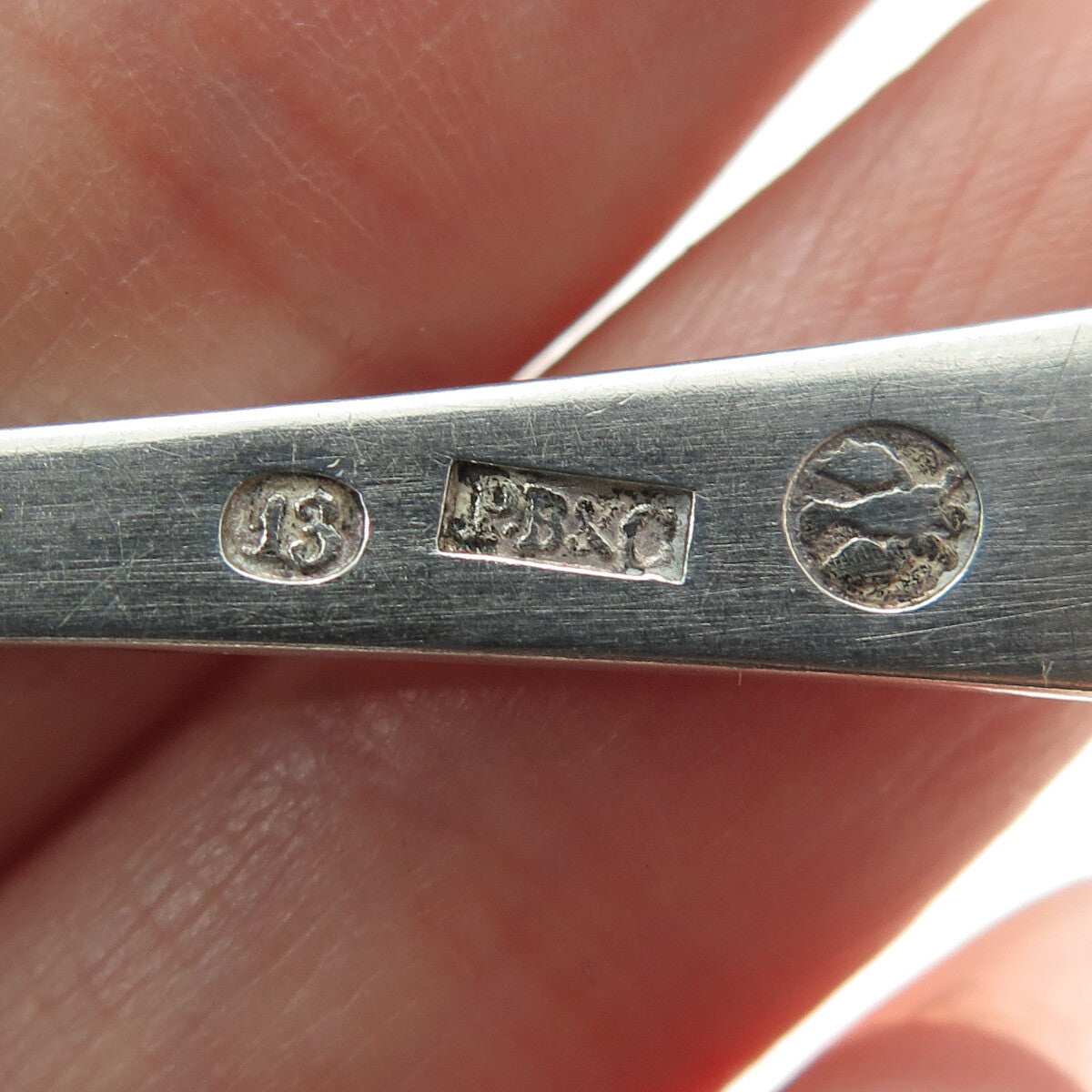 813 Silver Antique Before 1886s P. B. & C. Germany Shell Teaspoon