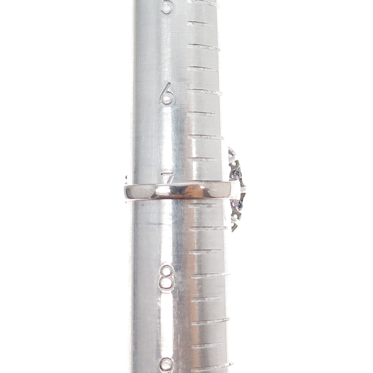 925 Sterling Silver Real Larimar & Amethyst Ring Size 7.25