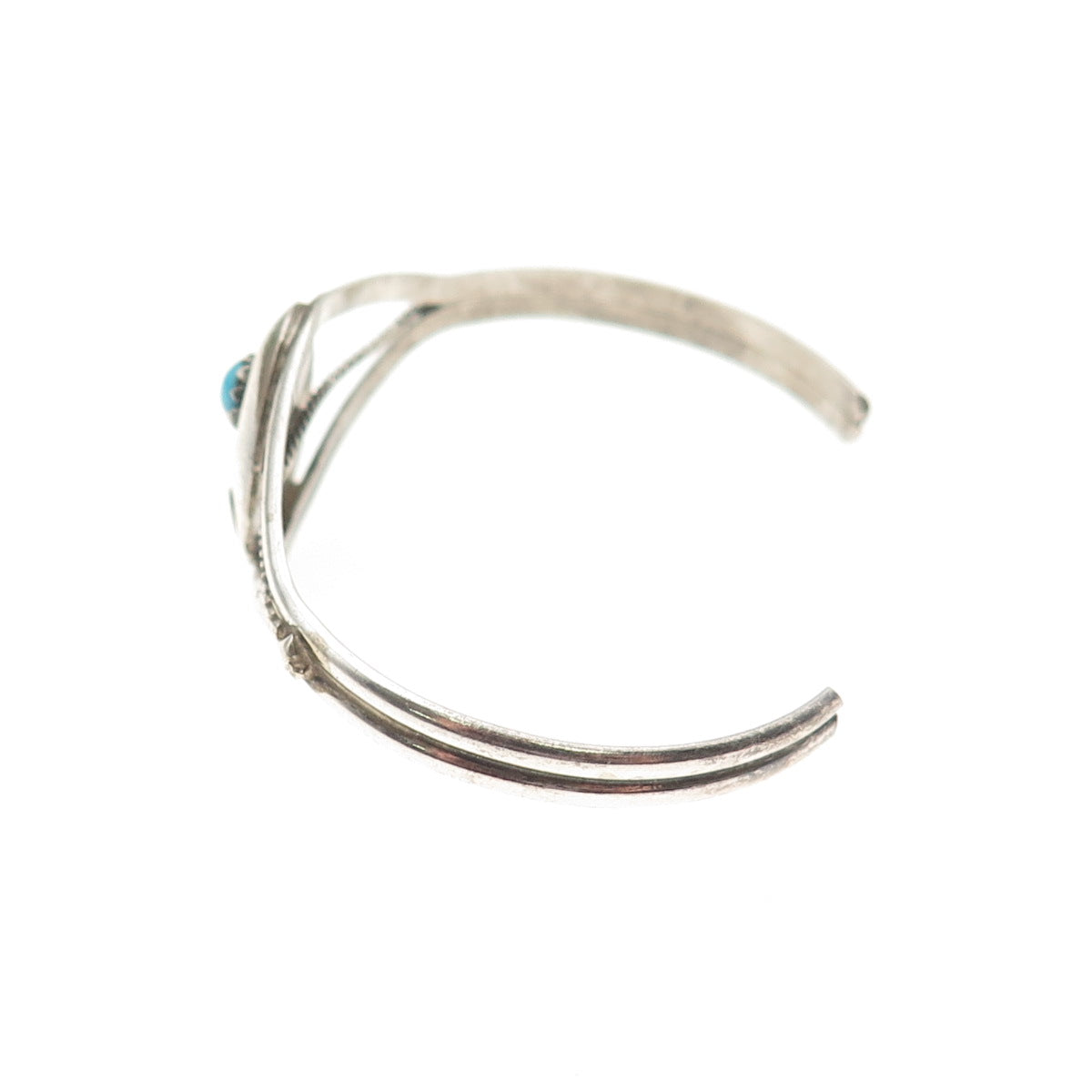 Old Pawn 925 Sterling Silver Vintage Turquoise Bear Paw Adjustable Bracelet 5"