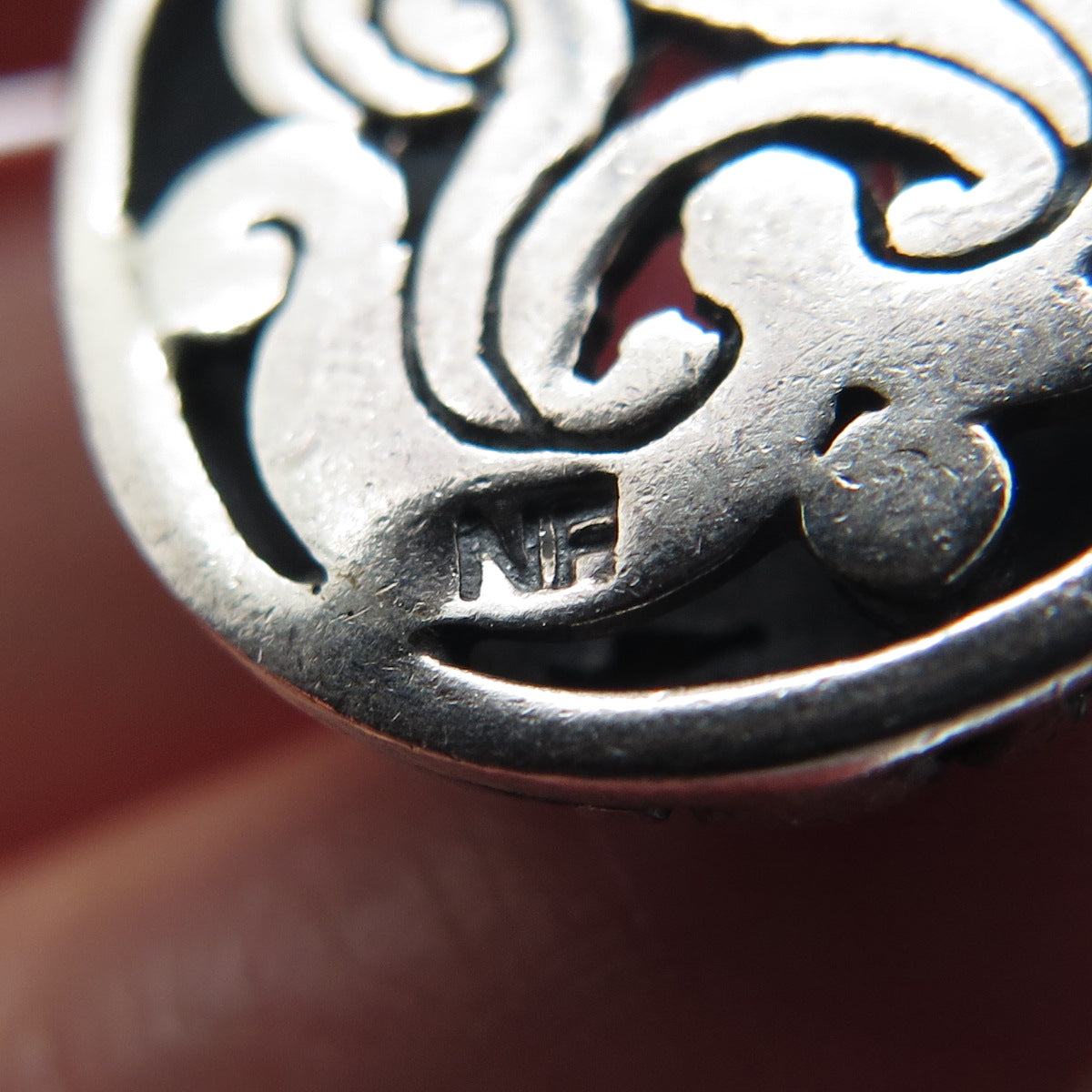 CHAPAL ZENRAY 925 Sterling Silver Vintage Real Amethyst Ornate Teardrop Earrings