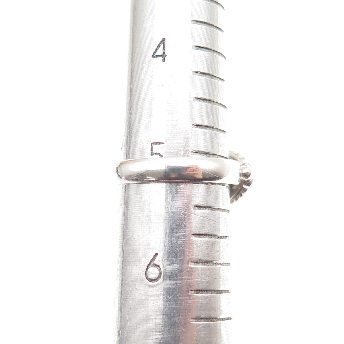 925 Sterling Silver Vintage Real Opal Modernist Beaded Ring Size 5.25