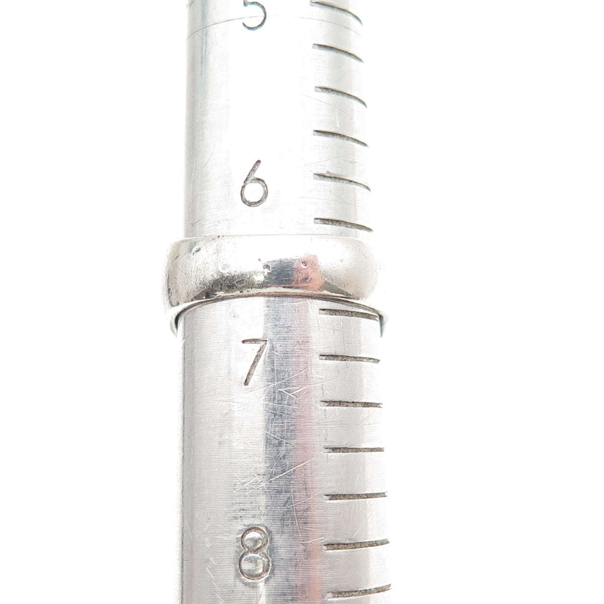 925 Sterling Silver Vintage Modernist Dome Oxidized Ring Size 6.75