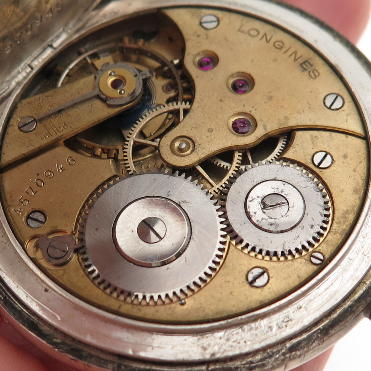 Longines 800 Silver Antique 1900s Grands Prix Pocket Watch (missing crown)