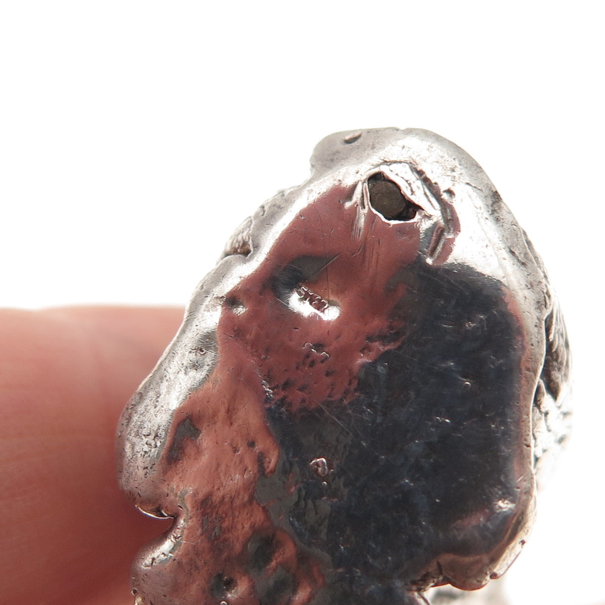 925 Sterling Silver Vintage Golden Retriever Oxidized 3D Hollow Pendant