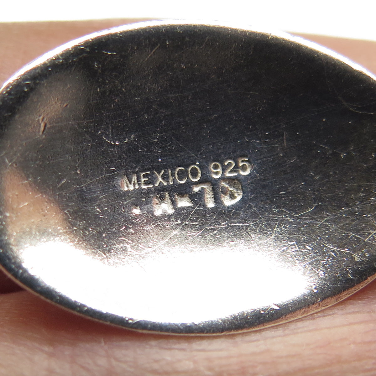 925 Sterling Silver 2-Tone Vintage Mexico Letter "O" Modernist Pendant