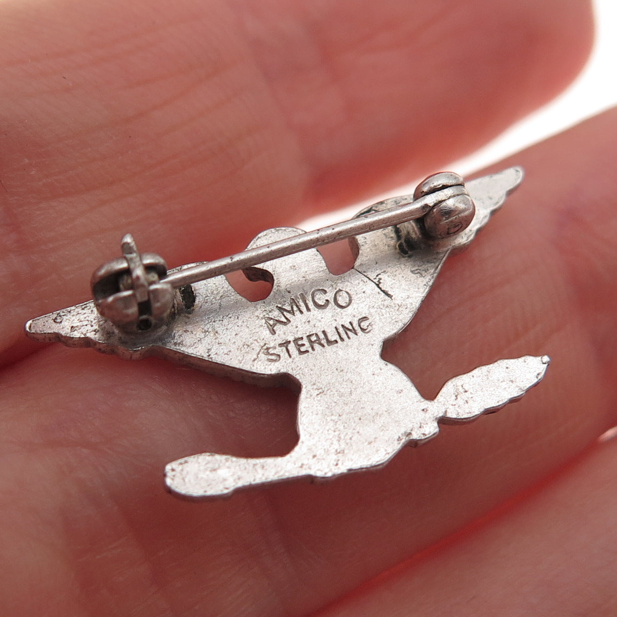 Amico 925 Sterling Silver Antique WWII US Army Air Force Colonel Pin Brooch