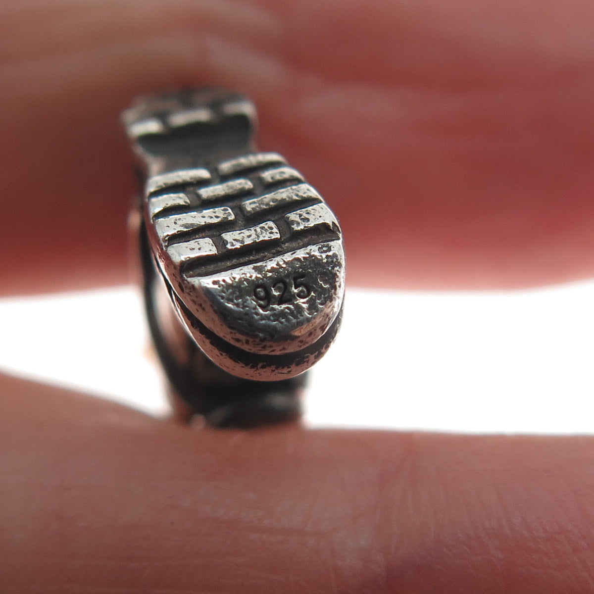 CABI 925 Sterling Silver 2-Tone Vintage Boot Minimalist Oxidized Charm Pendant