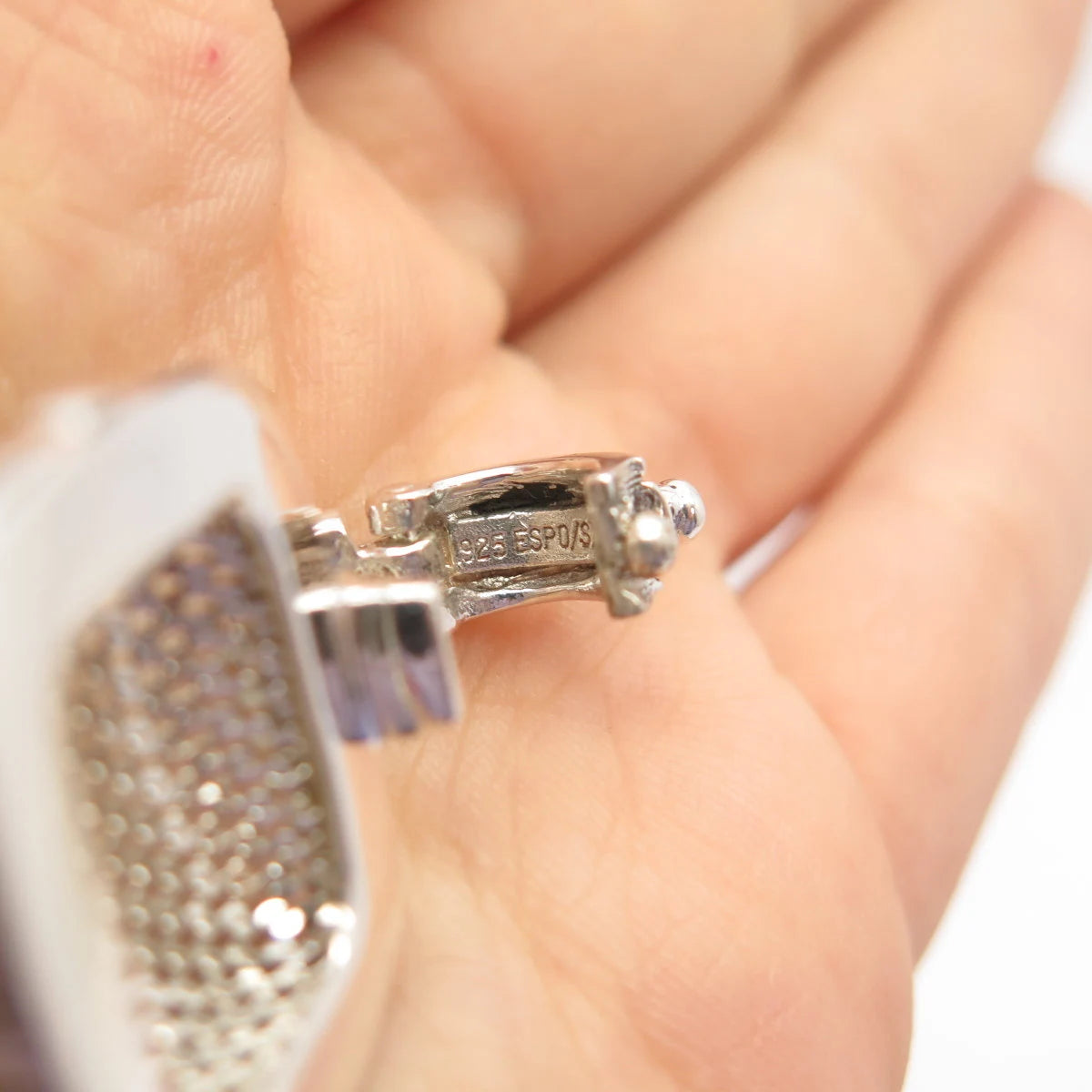 925 Sterling Silver Vintage ESPO Braided Slide Pendant
