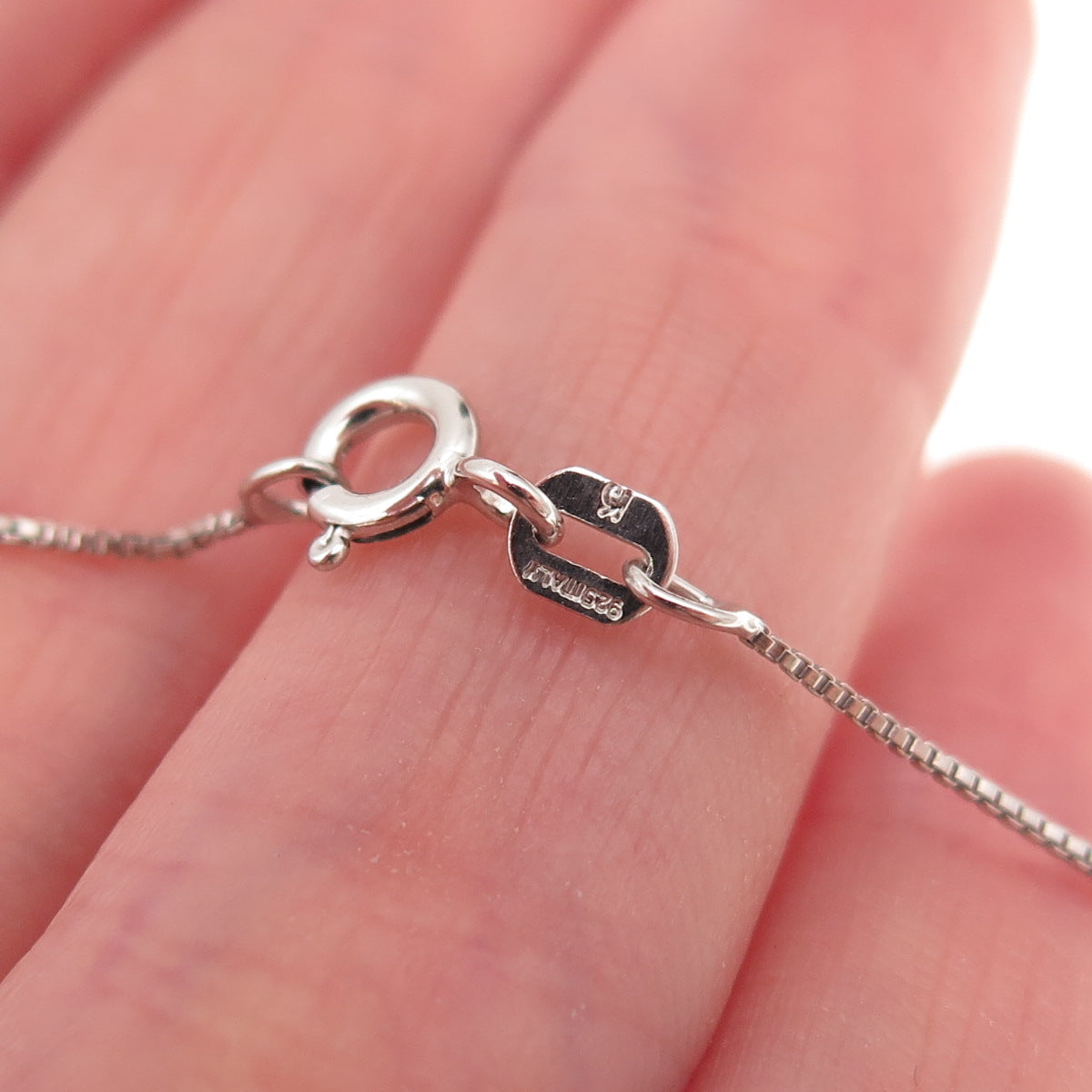 925 Sterling Silver Round-Cut C Z Infinity Box Chain Necklace 18"
