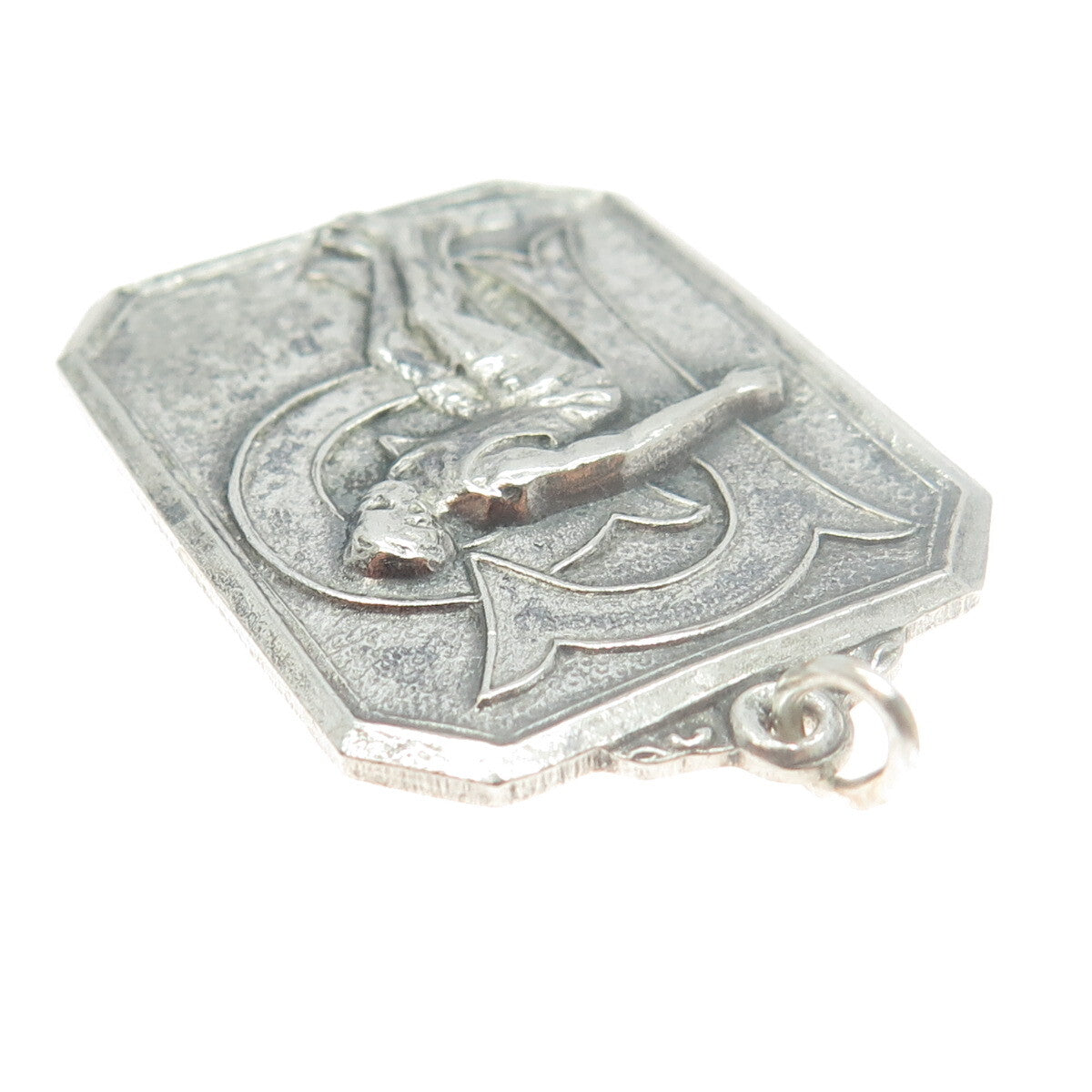 925 Sterling Silver Antique 1933 "50 YD Backstroke" Swimming Medal Pendant