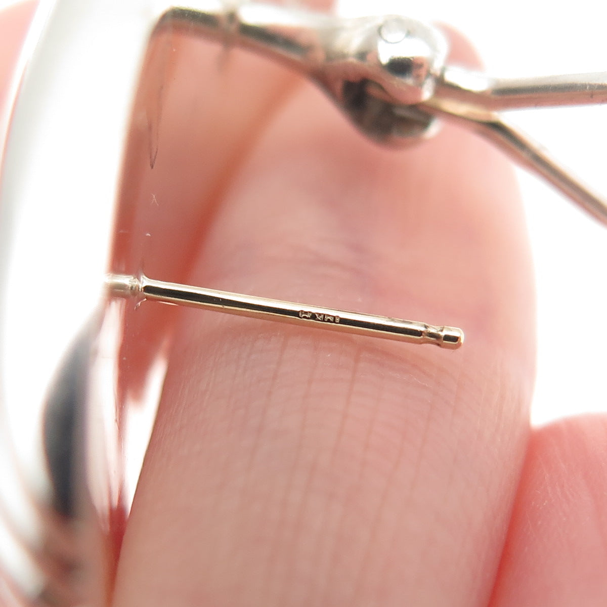 Mikal-Jon Bayanihan 925 Sterling 14K Posts Vintage Modernist Omega Back Earrings