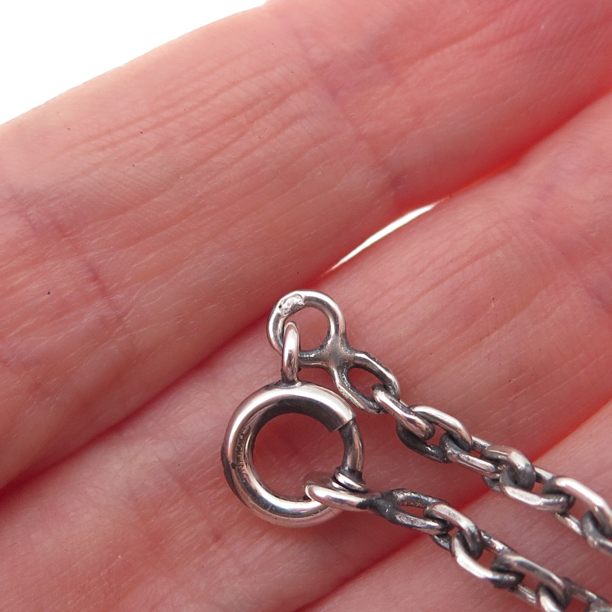 925 Sterling Silver Antique Art Deco Cable Chain Necklace 20"