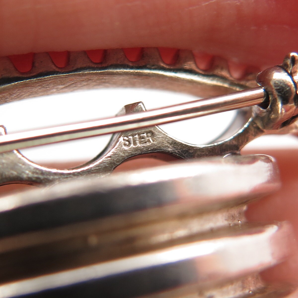 925 Sterling Silver Vintage Abstract Pin Brooch