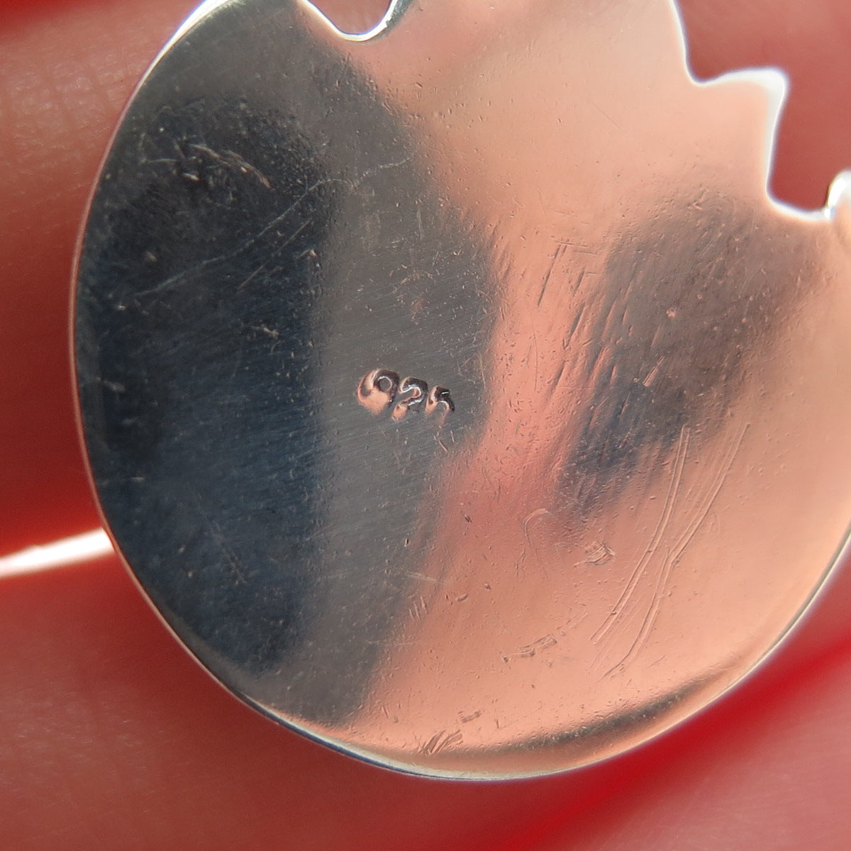 925 Sterling Silver Vintage Eclipse Sun Face & Crescent Moon Charm Pendant