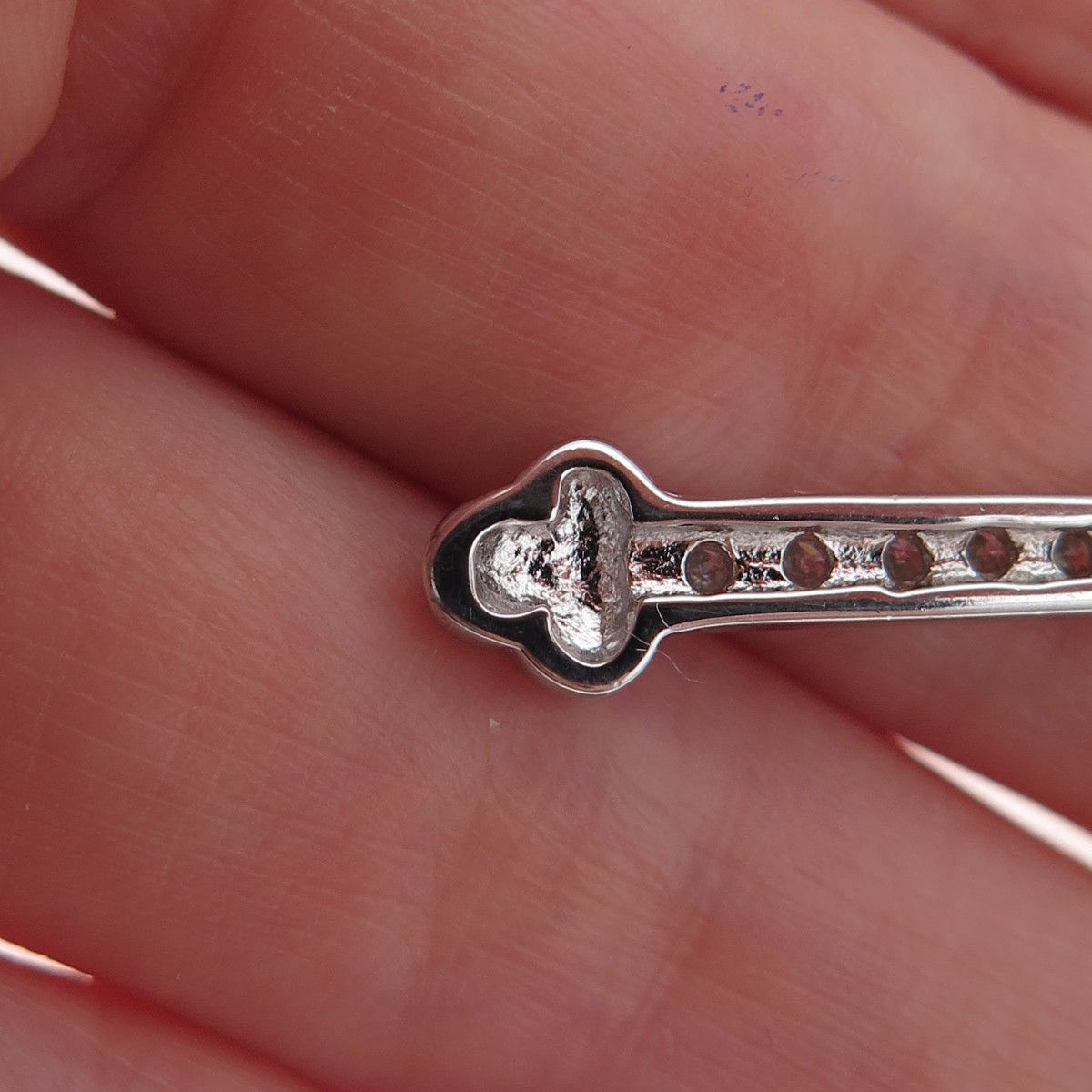 925 Sterling Silver Round-Cut C Z Cross Charm Pendant
