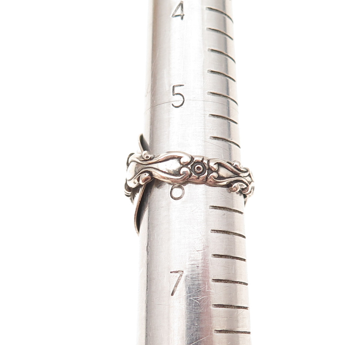 Beau 925 Sterling Silver Antique Art Deco Adjustable Spoon Ring Size 6