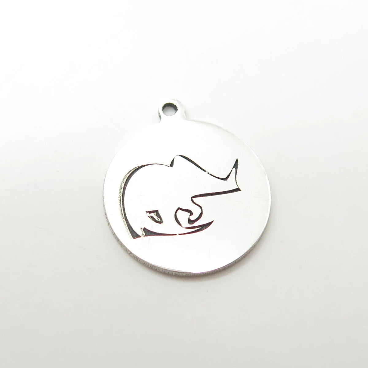 925 Sterling Silver USA Two In Town Rhinoceros Charm Pendant