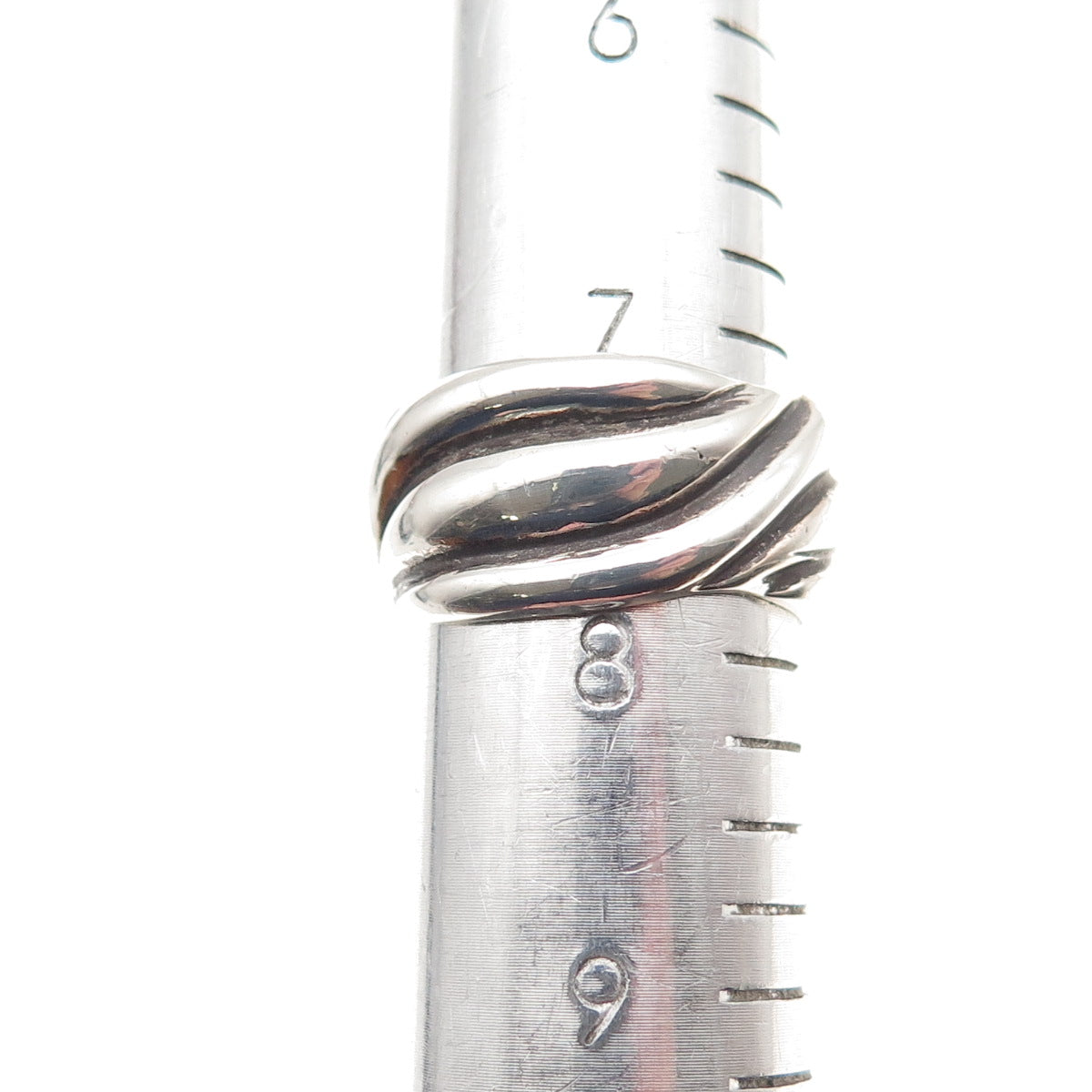 Chapal Zenray 925 Sterling Silver Vintage Modernist Oxidized Ring Size 7.75