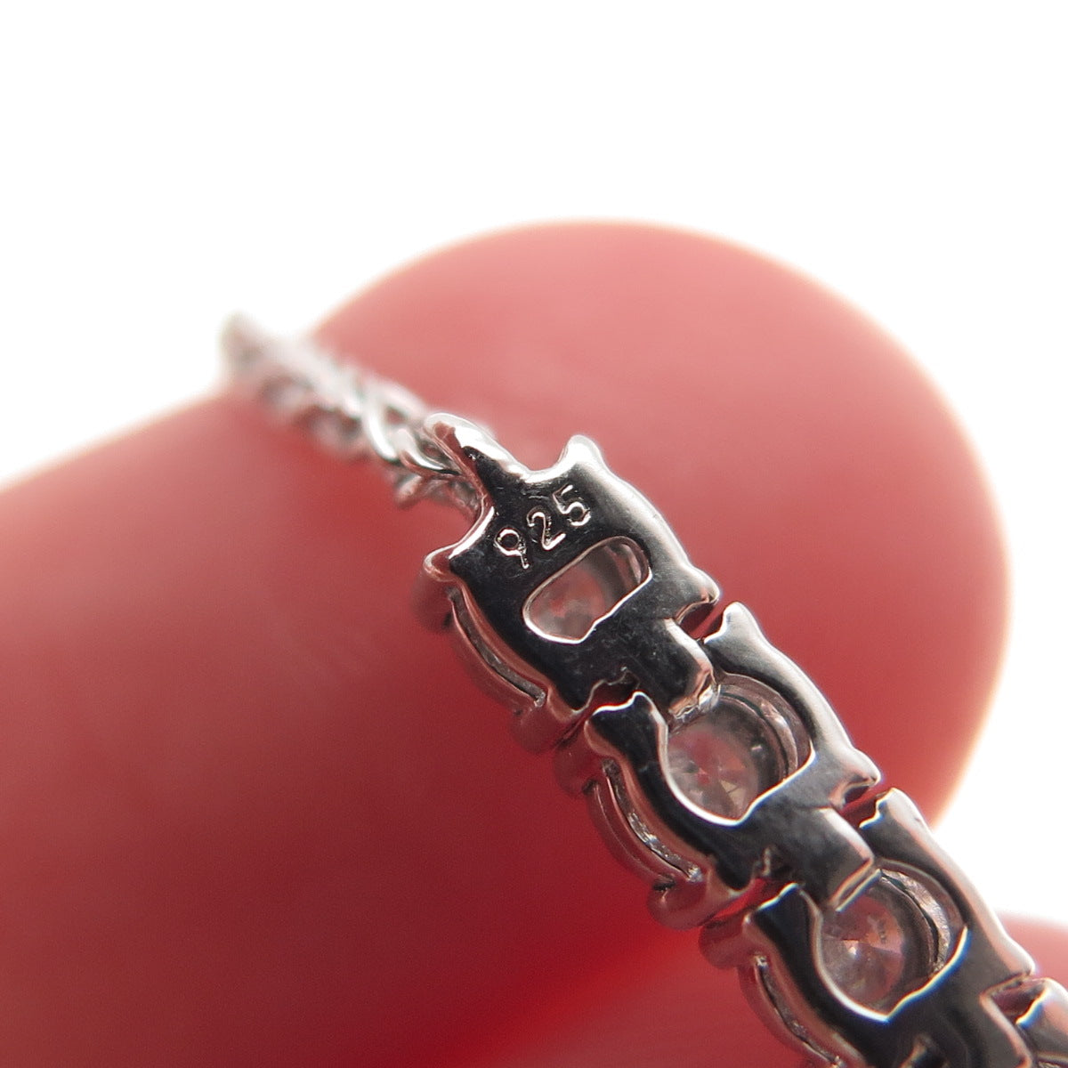 925 Sterling Silver Real Diamond Tennis Link Adjustable Bolo Bracelet 6-8.5"