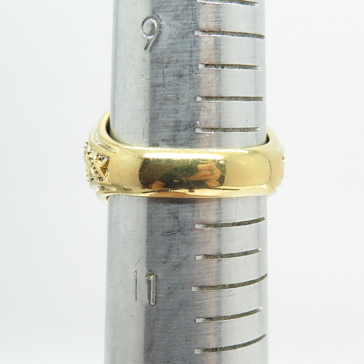 TNC NLP INC Sterling Vintage Gold Plated Enamel Sapphire Cross Ring Size 10.25