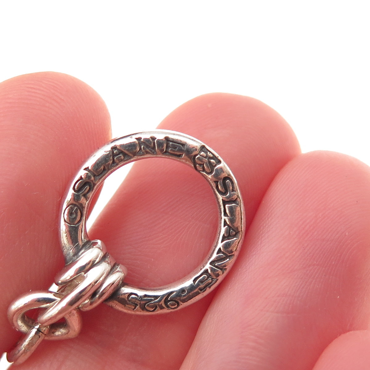 Slane & Slane 925 Sterling Silver Real Diamond Bracelet / Necklace Toggle Lock