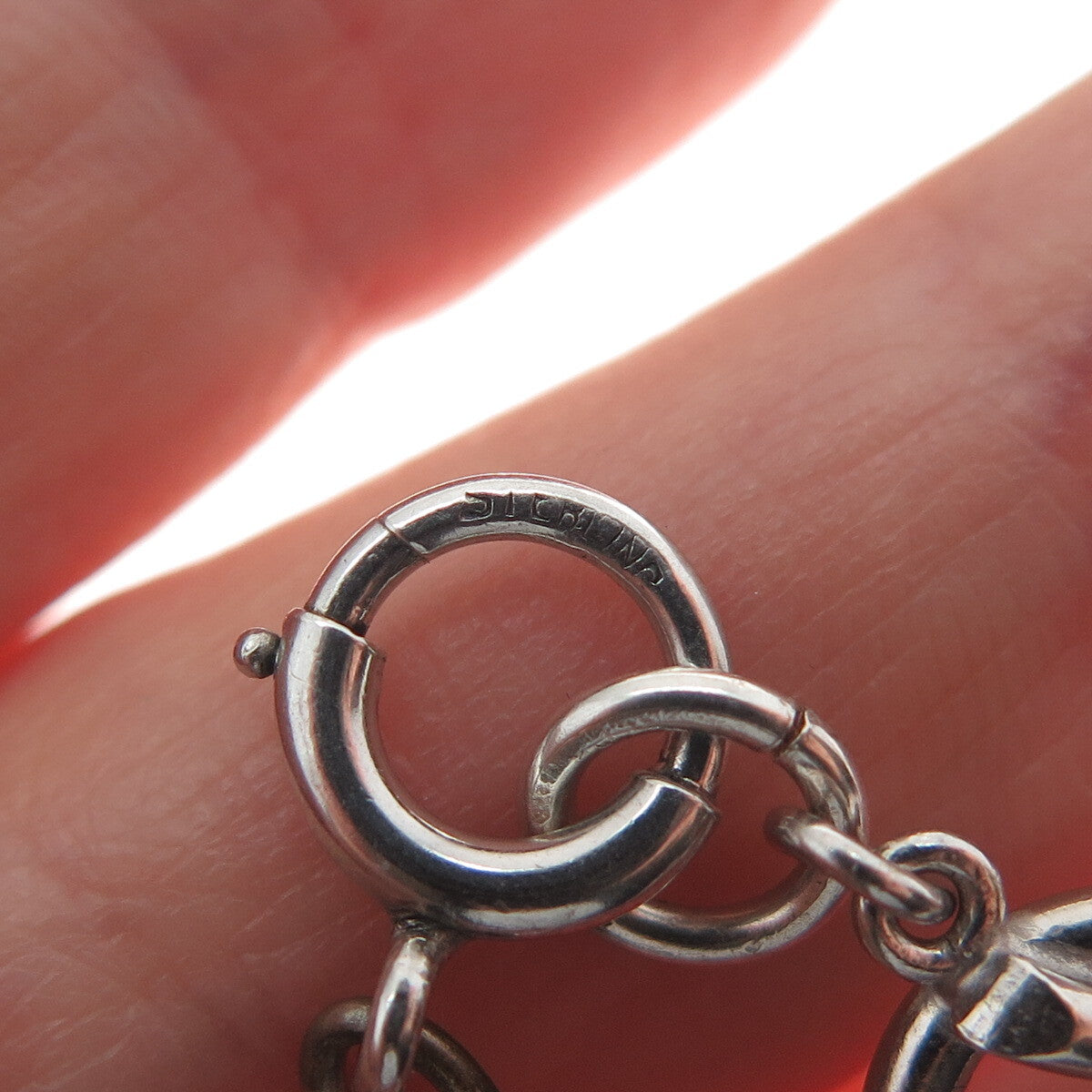 B. A. BALLOU & CO. Sterling Silver Antique Art Deco Love Knot Link Bracelet 6.5"