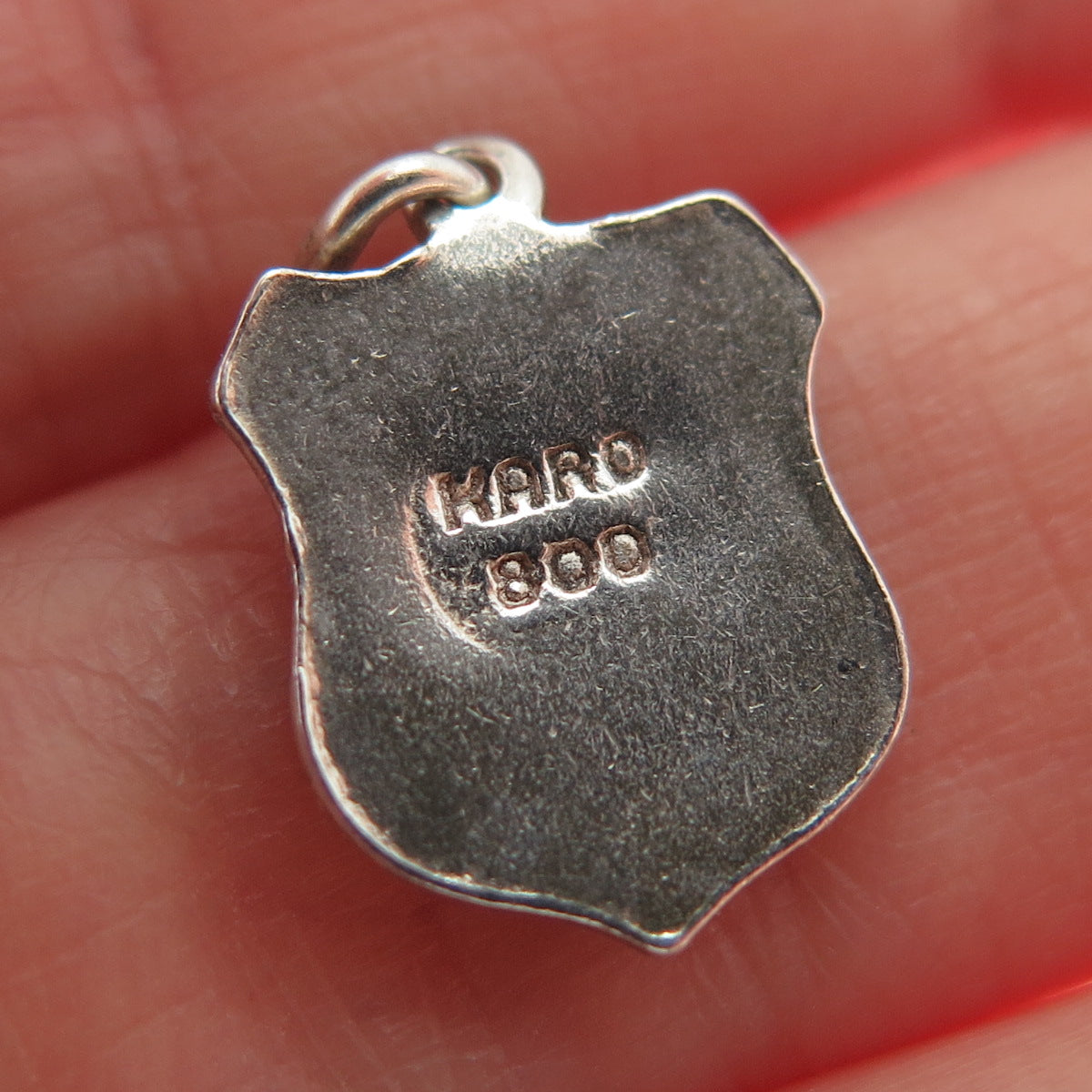 KARO 800 Silver Vintage Enamel Zurich Flag Minimalist Charm Pendant
