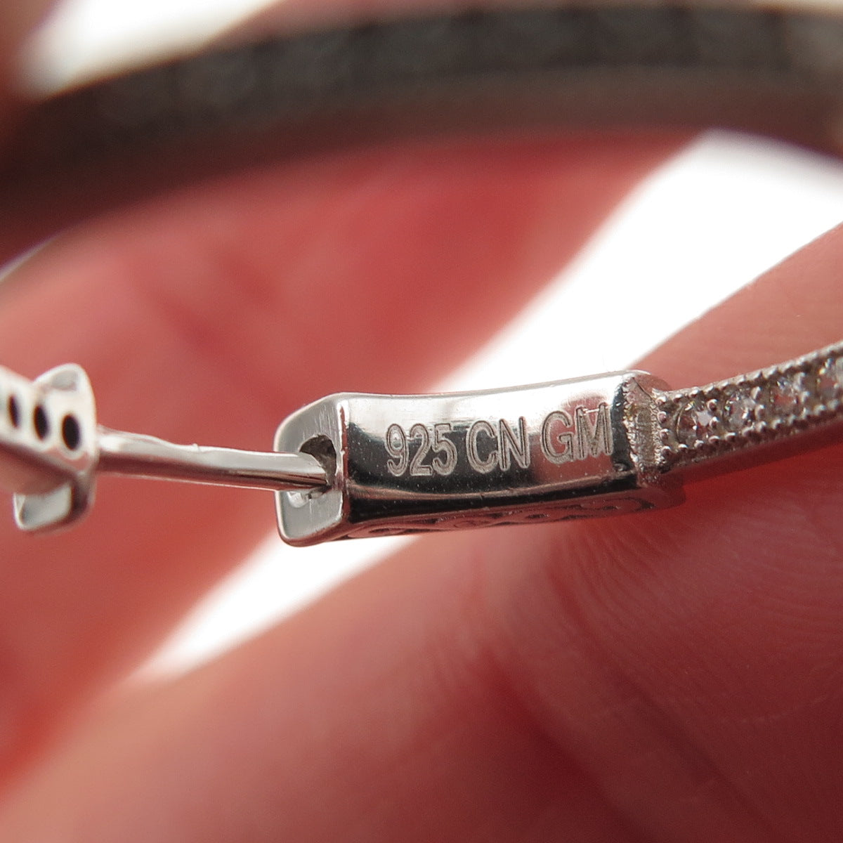 925 Sterling Silver Round-Cut C Z In & Out Hoop Earrings