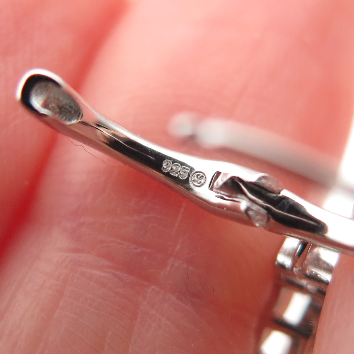 925 Sterling Silver Radiant & Round-Cut C Z Dangle Charm Hoop Earrings