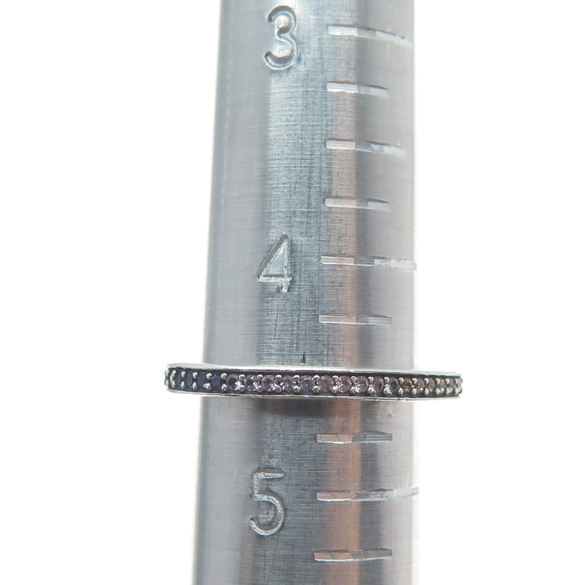 PANDORA 925 Sterling Silver Multi-Color Gem Heart Pendant / Ring Size 4.5