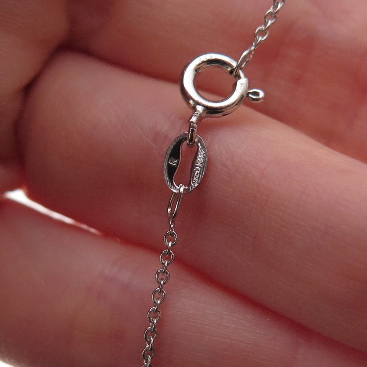 Sai 925 Sterling Silver 3-Tone Real Diamond Infinity Cable Chain Necklace 18"