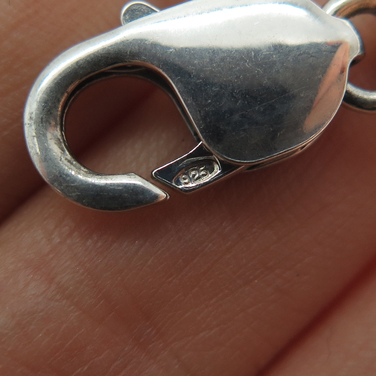 925 Sterling Silver 14K Gold Vintage Italy Anchor Curb Link Bracelet 8.25"